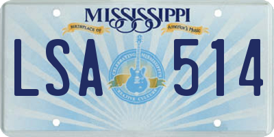 MS license plate LSA514