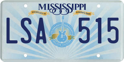 MS license plate LSA515