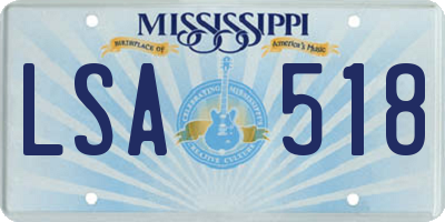 MS license plate LSA518