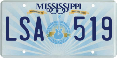 MS license plate LSA519