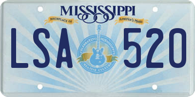 MS license plate LSA520