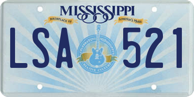 MS license plate LSA521