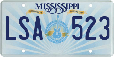 MS license plate LSA523