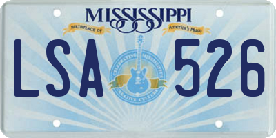 MS license plate LSA526