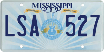 MS license plate LSA527