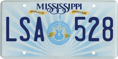 MS license plate LSA528