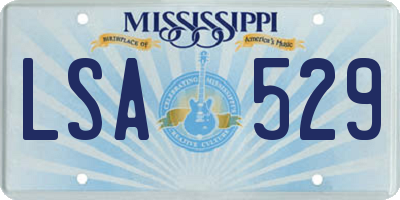 MS license plate LSA529