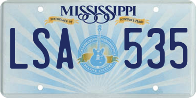 MS license plate LSA535