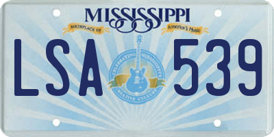MS license plate LSA539