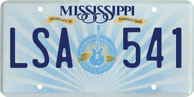 MS license plate LSA541