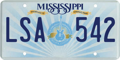 MS license plate LSA542
