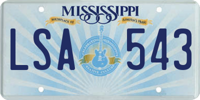 MS license plate LSA543
