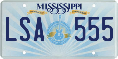 MS license plate LSA555
