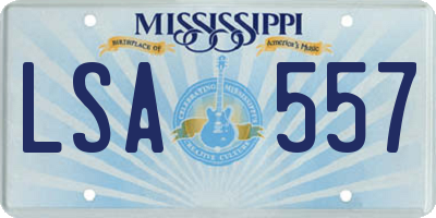 MS license plate LSA557