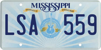 MS license plate LSA559
