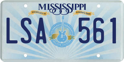 MS license plate LSA561