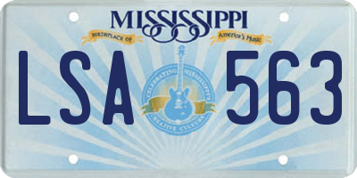 MS license plate LSA563