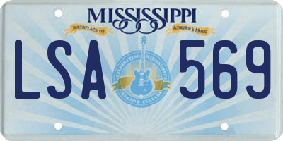 MS license plate LSA569