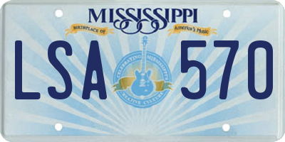MS license plate LSA570