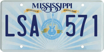MS license plate LSA571