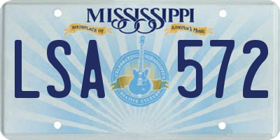 MS license plate LSA572