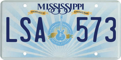 MS license plate LSA573