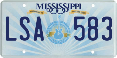 MS license plate LSA583