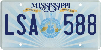 MS license plate LSA588