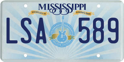 MS license plate LSA589