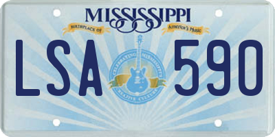 MS license plate LSA590