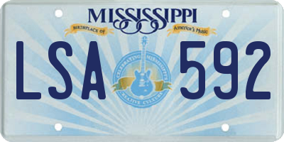 MS license plate LSA592