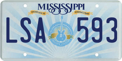 MS license plate LSA593