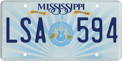 MS license plate LSA594