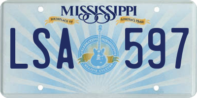 MS license plate LSA597