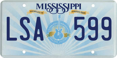 MS license plate LSA599