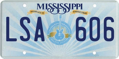 MS license plate LSA606