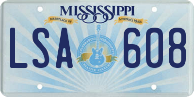 MS license plate LSA608