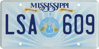MS license plate LSA609