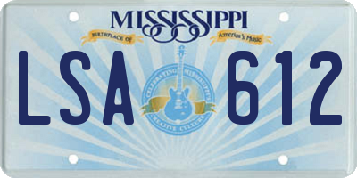 MS license plate LSA612