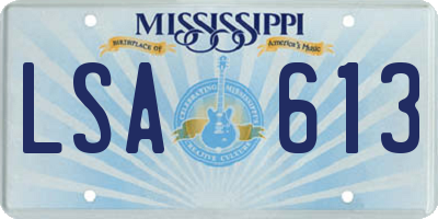 MS license plate LSA613