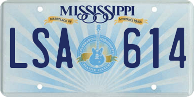 MS license plate LSA614