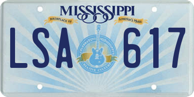 MS license plate LSA617