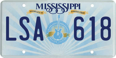 MS license plate LSA618