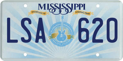 MS license plate LSA620