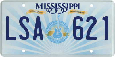 MS license plate LSA621