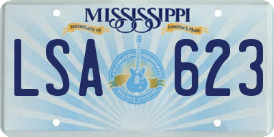 MS license plate LSA623