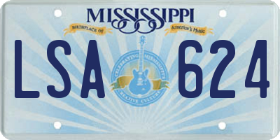 MS license plate LSA624
