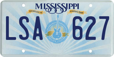 MS license plate LSA627