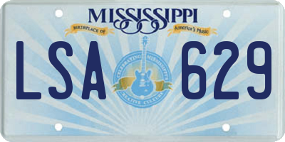 MS license plate LSA629