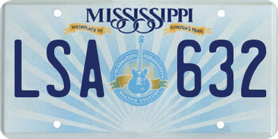MS license plate LSA632